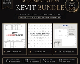 Revit Documentation Bundle - Detail drawings  Library, BIM Schedules & Professional Title Blocks