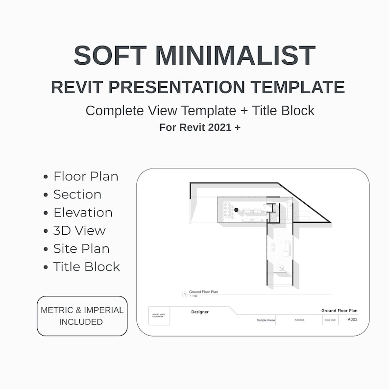 Soft Minimalist Revit Presentation Template/ Complete View + Title ...