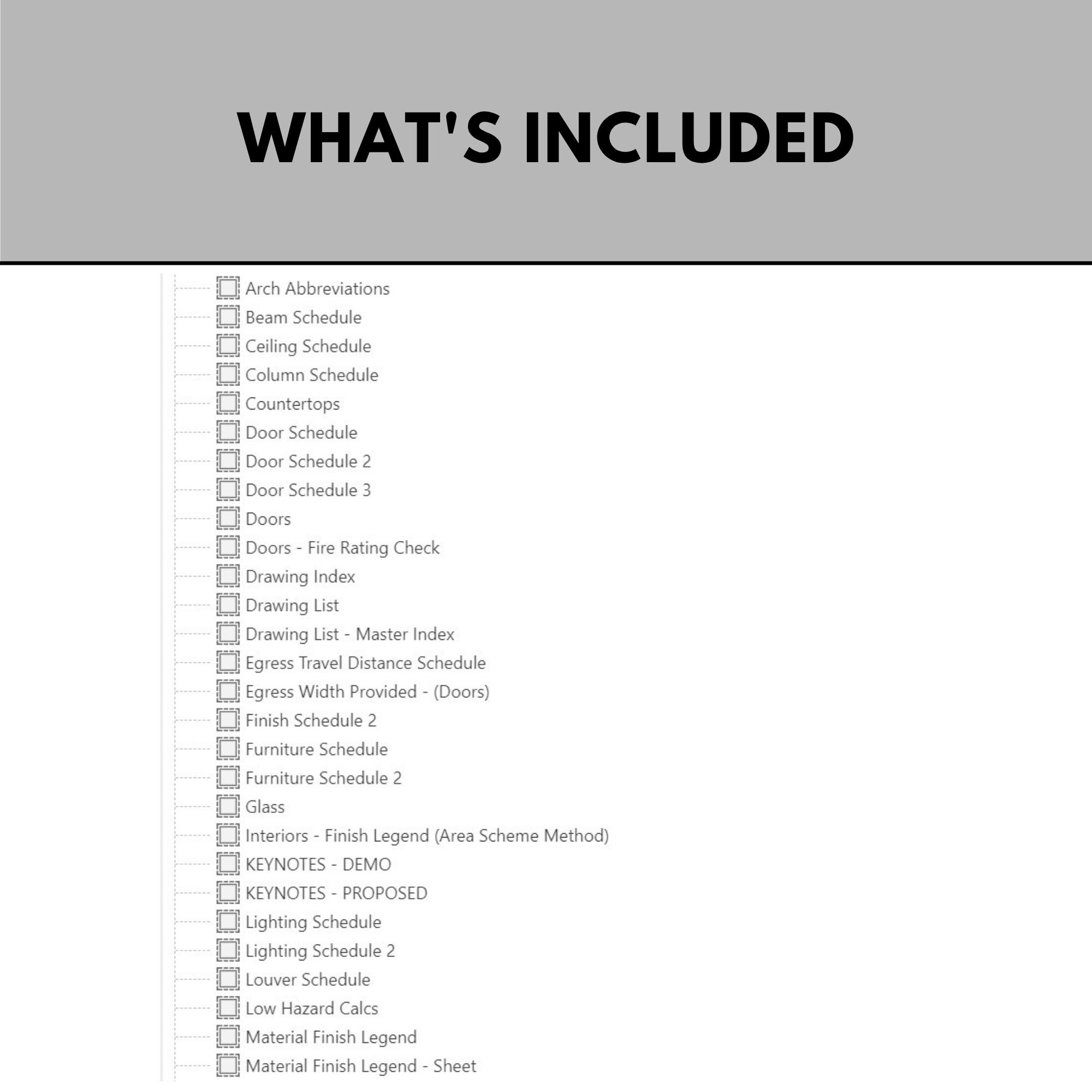 Mod Schedule Layout Revit Schedules Template, BIM Pack for Architects, Metric Imperial ...