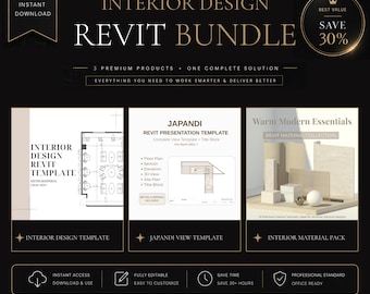 Revit Interior Design Bundle | Japandi, Warm Modern Templates (Revit 2021+)