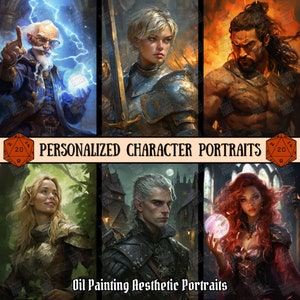 Personalized Character Portrait Commission | Custom RPG Fantasy Game | Dungeons & Dragons DnD Art | Pathfinder Sci Fi Digital Artwork Gift