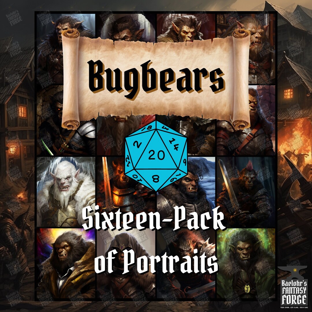 Bugbear Character NPC Portraits 16-pack 1 Dungeons & - Etsy