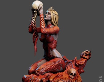 Orin The Red Baldur's Gate 3 1/9 Fan Art 3d 12k hars standbeeld ongeverfde versie