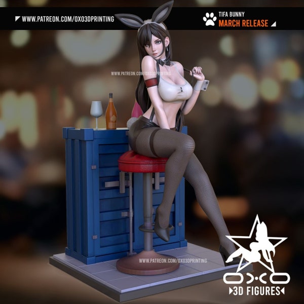 18 cm FFVII Final Fantasy Tifa Lockhart Fan Art Sculpture 3D Statue en résine 12 carats