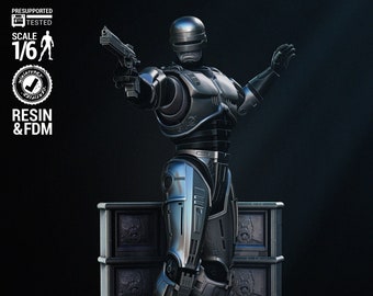 Mr. Robot-Cop Fanart 3d 12k Estatua de resina versión sin pintar