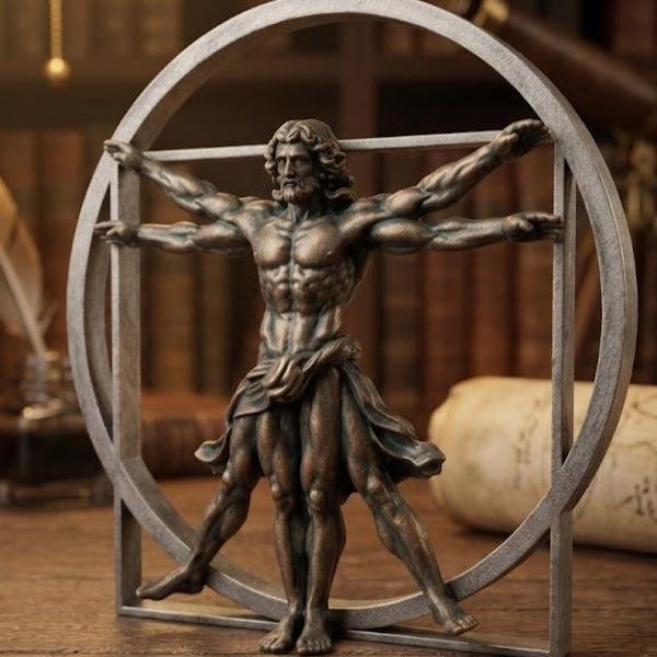 Vitruvian Man  | Maximum Detailed 3d 12k Resin Printed Figure