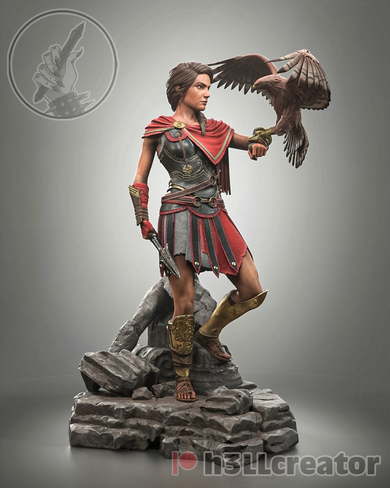 1/9 24cm Assasins Creed Kassandra Fan Art Sculpture 3d 12k Resin Statue image 2