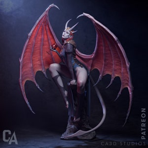 Devil Lady | Maximum Detailed 3d 12k Resin Printed Figure