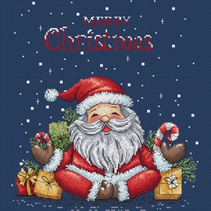 Festive Santa Claus Cross Stitch Pattern Christmas DIY Embroidery Instant PDF Download