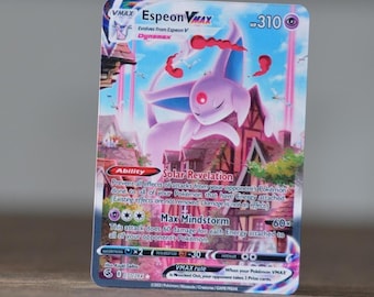 Custom Pokemoncard Espeon VMAX 270/264 Gold Metal Heavy Stainless Steel Card