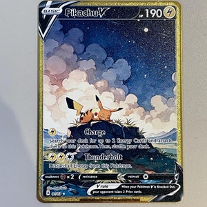 Cartas Pokémon Gold Metal Pikachu Charizard Eevee e mais cartas divertidas de Pokémon para colecionadores