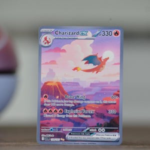 Charizard ex 199/165 Pokemoncard personalizzata Carta in acciaio inossidabile pesante in metallo dorato