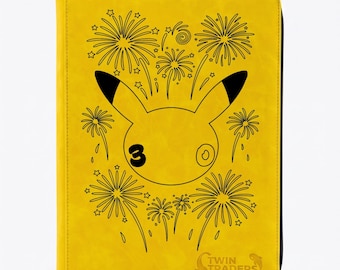 30th Celebration 9 Pocket Trading Card Binder | Premium Zip Case Holds 360 Cards | Suede Texture Pokemon TCG Album | TwinTraders