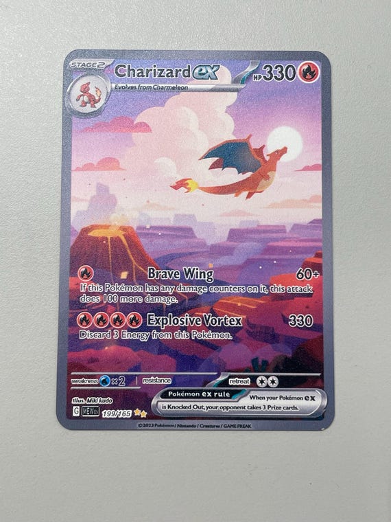 Charizard Ex 199/165 Custom Pokemoncard Gold Metal Heavy Stainless Steel  Card - Etsy
