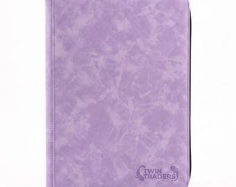 Purple 9 Pocket Trading Card Binder | Lilac Zip Case Holds 360 Cards | Suede Texture Pokemon TCG Album | Collector Gift | TwinTraders
