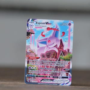 Custom Pokemoncard Espeon VMAX 270/264 Gold Metal Heavy Stainless Steel Card