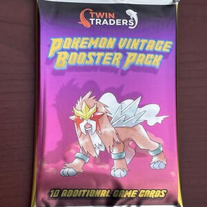 VINTAGE Pokémon Karten Bundle Versiegelt Custom Booster Pack x4 Schattenlos oder Vintage 1st Edition + WOTC Holo Karte