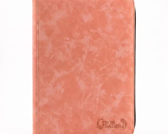 Pink 9 Pocket Trading Card Binder | Zip Case Holds 360 Cards | Suede Texture Pokemon TCG Album | Cute Collector Gift | TwinTraders
