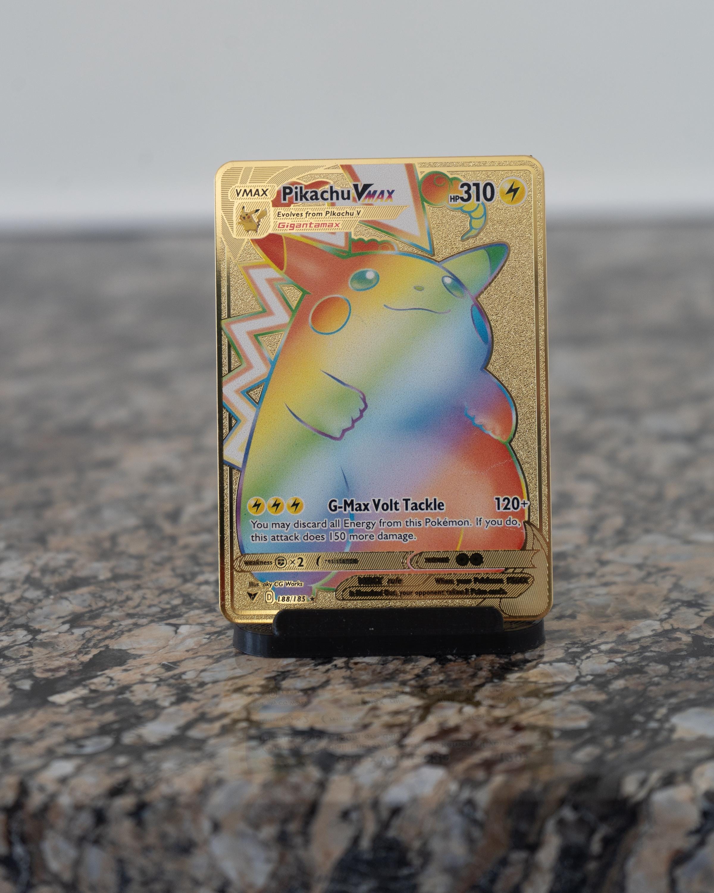 カスタムポケモンカード ピカチュウ Vmax 188/185 ゴールドメタル