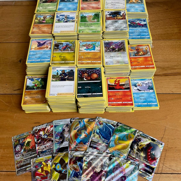 thumbnail image 2 of 100x Pokemon TCG Card Bundle - Holo Rare, VMAX, Full Art, 1st Edition, Pikachu & More, English 2 of 6