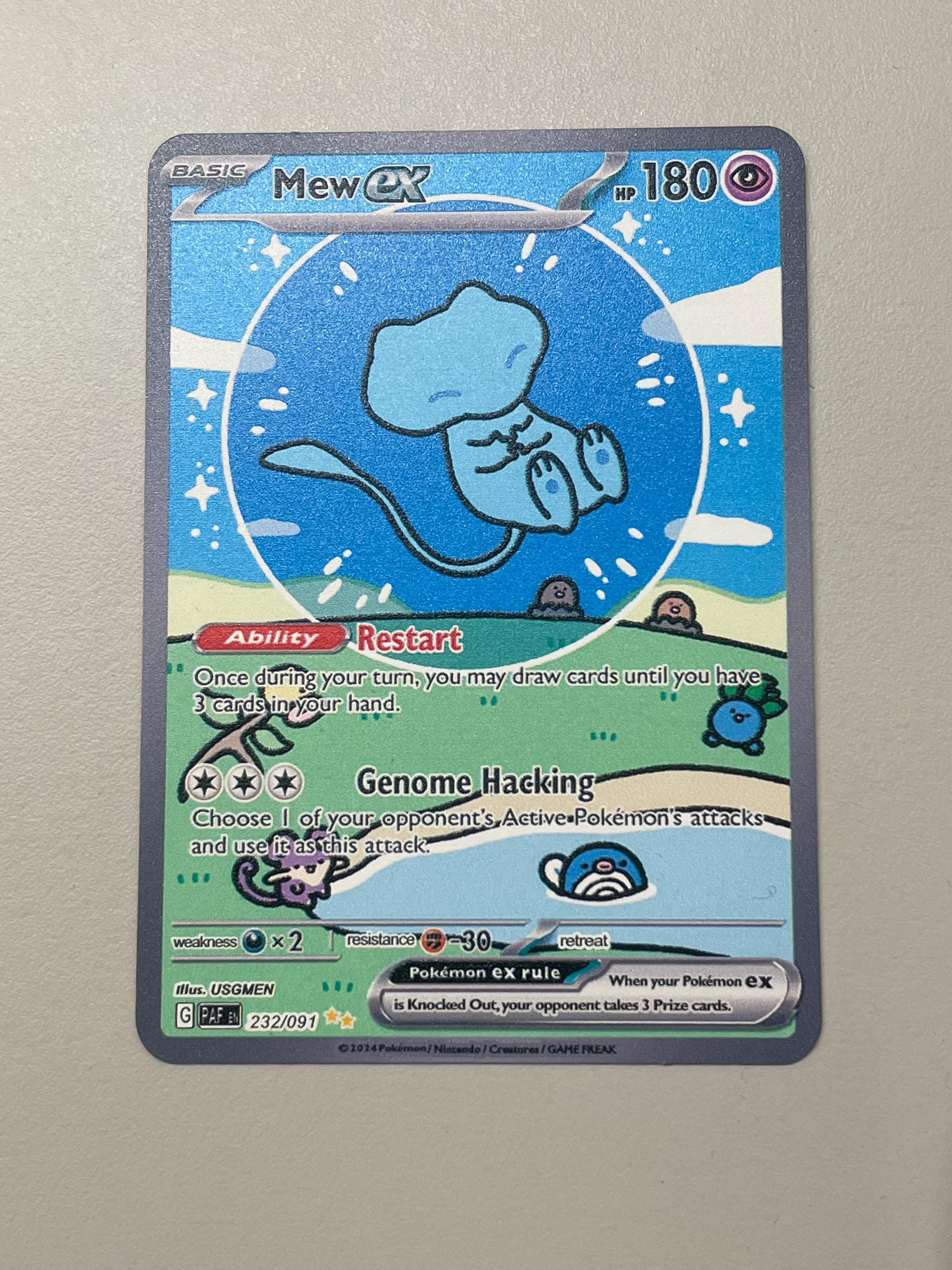 Custom Pokemoncard Mew Ex 232/091 PAF Gold Metal Heavy Stainless