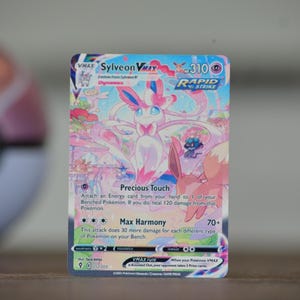 Custom Pokemoncard Sylveon VMAX 212/203 Gold Metal Heavy Stainless Steel Card
