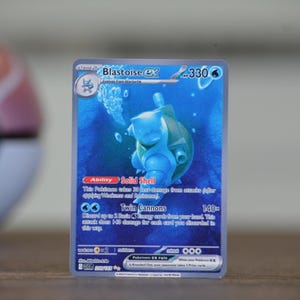 Custom Pokemoncard Blastoise 200/165 Gold Metal Heavy Stainless Steel Card