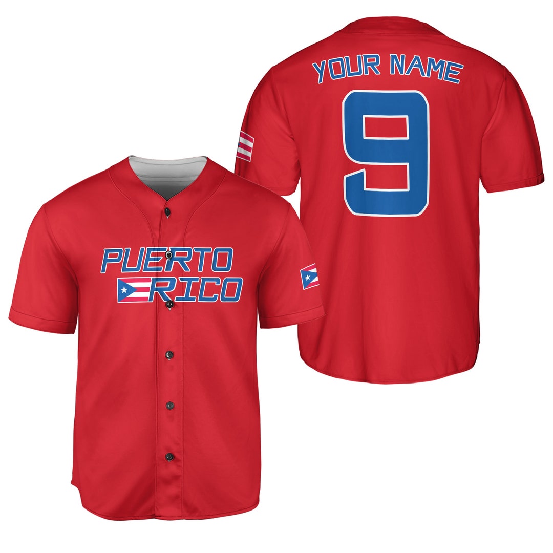 Custom Puerto Rico Baseball Jersey Custom Name Puerto Rico Etsy