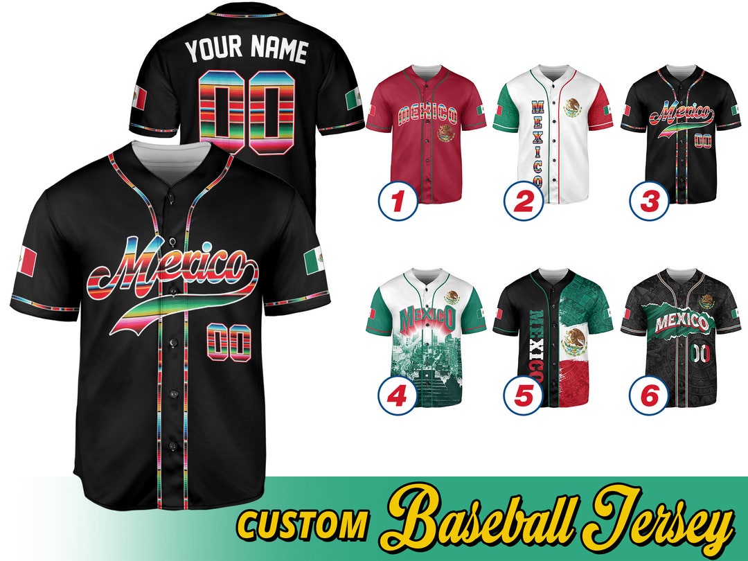 Personalized Mexico Baseball Jersey Custom Name and Number Etsy