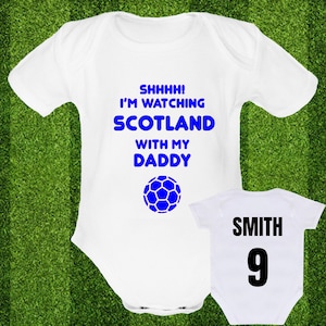 Psychobaby FREE CUSTOMISATION with Daddy SCOTLAND baby grow grandad babygrow vest personalised football fan national team austrian gift euro