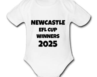 Psychobaby newcastle CUP FINAL Babygrow Baby vest grow bodysuit clothes my first Cute utd United gift present football carabao cup winner