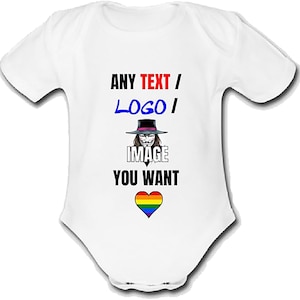 Psychobaby CUSTOM TEXT / IMAGE Babygrow Baby vest grow bodysuit clothes Cute Unique create your own design and personalise or we will help!