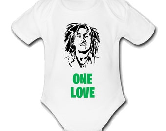 Psychobaby Bob Marley Babygrow Baby vest grow bodysuit clothes Cute Unique Unique One Love