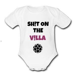 Psychobaby On the V!lla Babygrow Baby vest birmingham fan grow bodysuit clothes Xmas top Cute Funny Unique Cute Unique city