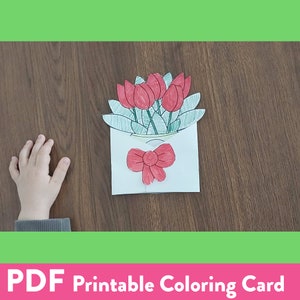 Printable Foldable Mother's Day Coloring Card, Mothering Sunday Mother ...