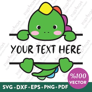 Dinosaur monogram svg, Split Name Frames SVG, Dinosaur Name Frame cut file Cricut Silhouette, Cute Dinosaur cut file, Baby Shower Shirt