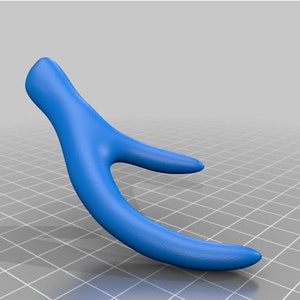 May include: A single blue plastic antler, a 3D printed model of a deer antler.