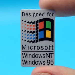 Retro Sticker &quot;Designed for Windows NT & 95/98&quot; || 19x31mm (Pack of 2)
