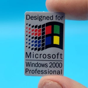Retro Sticker &quot;Designed for Windows 2000 Professional&quot; || 19x31mm (Pack of 2)