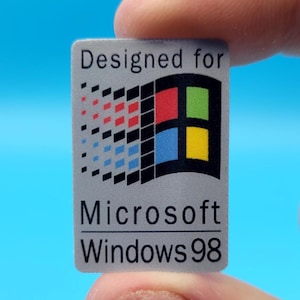 Retro Sticker &quot;Designed for Windows 98&quot; || 20x31mm (Pack of 2)