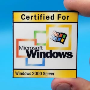 Retro Sticker &quot;Certified for Windows 2000 Server&quot; || 47x48mm