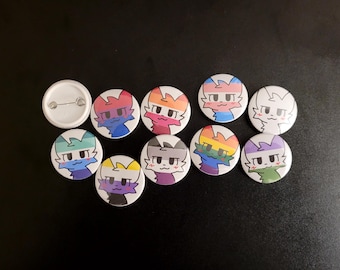 Pride Boykisser Pinback Buttons (ANY FLAG)
