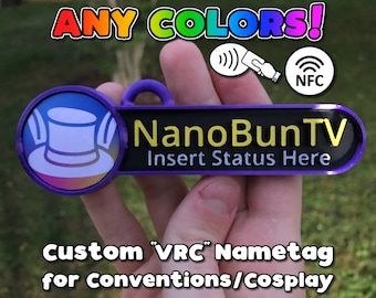 Custom VRChat Nametag - ANY Colors - Great for conventions/cosplay/etc.