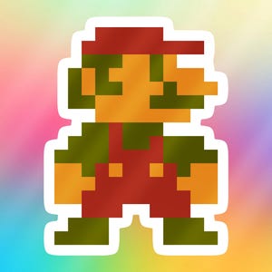 Retro Mario Aufkleber, Super Mario Bros NES Pixel Art || 50x60mm