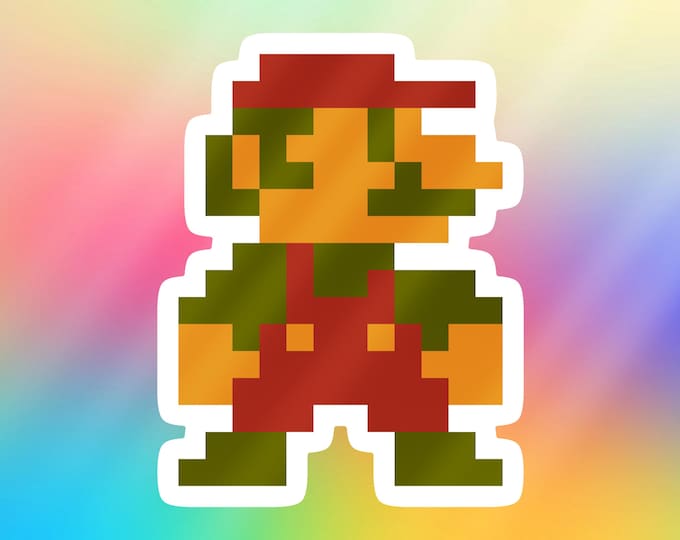 Retro Mario Sticker, Super Mario Bros NES Pixel Art || 50x60mm - Etsy