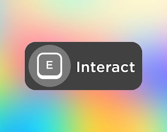 ROBLOX Interact Sticker, E to Interact Prompt || 114x47mm
