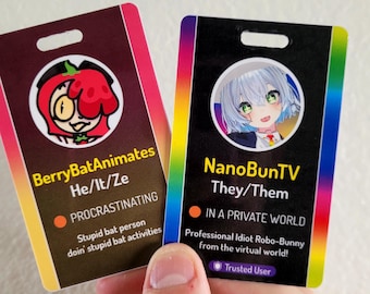Custom VRChat ID Badge - FULLY CUSTOMIZABLE - Great for conventions/cosplay/etc.