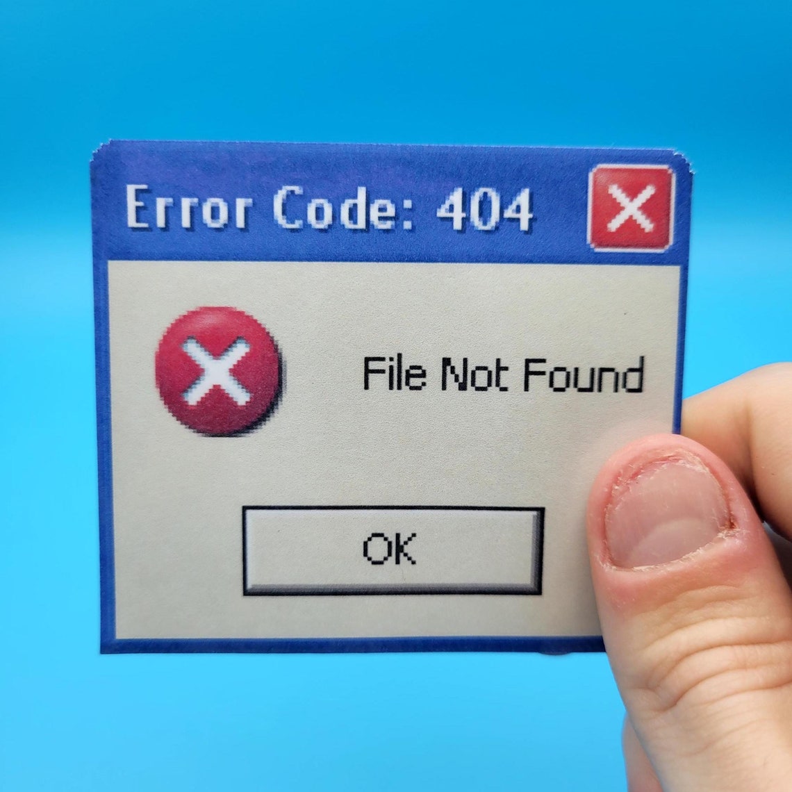 File Not Found Sticker, Funny Y2K Error Popup || 75x63mm - Etsy