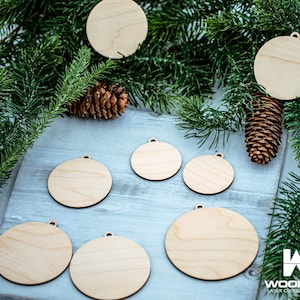 25 Wood Round Christmas Ornament Blanks | Baltic Birch Unfinished Circles for DIY Crafters
