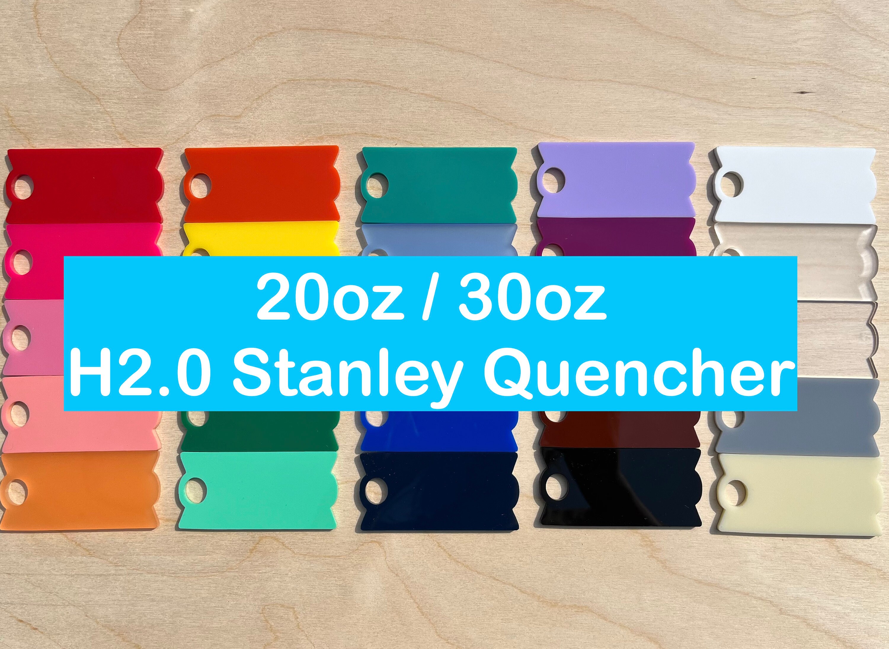 Stanley Wholesale Acrylic Name Plate, 40oz Quencher H2.0 Tumbler Acrylic  Blank, Custom 30 Name Tag Topper, Personalize Sublimation, OG, Bulk 